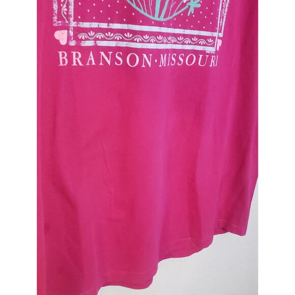 Jerzees 100% Combed Cotton Branson Missouri T-Shirt Mens XL Pink Made In USA - Picture 6 of 7